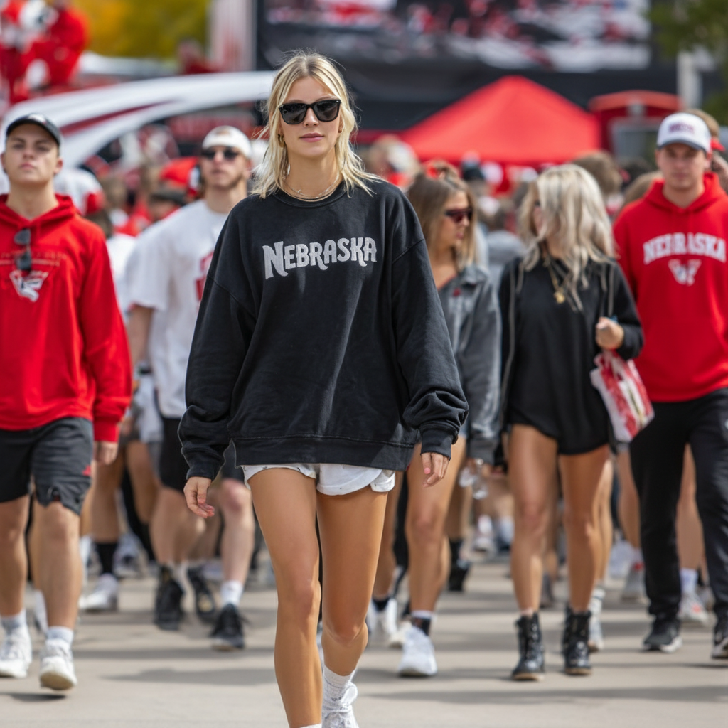Nebraska Black and White Sweatshirt