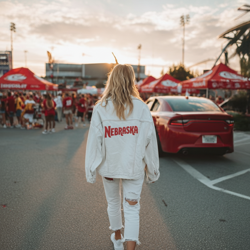 Nebraska White Denim Jacket