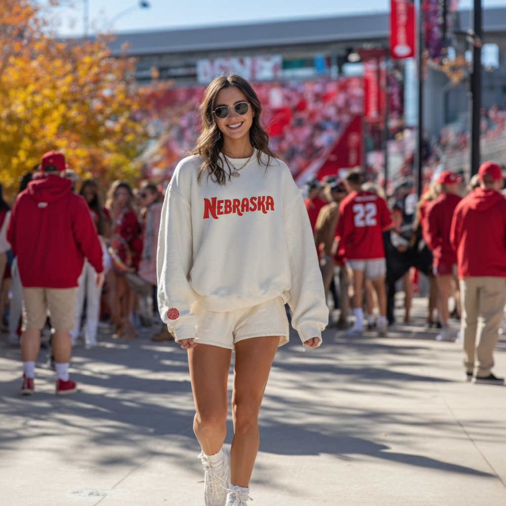 Nebraska Scarlet and Cream Sweatshirt